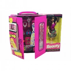 Beauty Barbie Bebek Elbise Gardroplu Aksesuarlı Oyun Seti