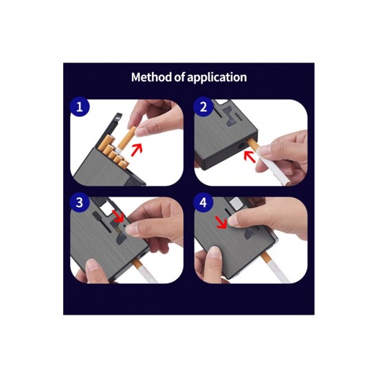 Çakmaklı USB Girişli Mentollü Sigara Tabakası Gümüş