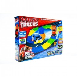 Kayyum Oyuncak Magic Tracks Hareketli Raylar 384 Parça 2 Işıklı Arabalı Oyuncak Yarış Parkuru