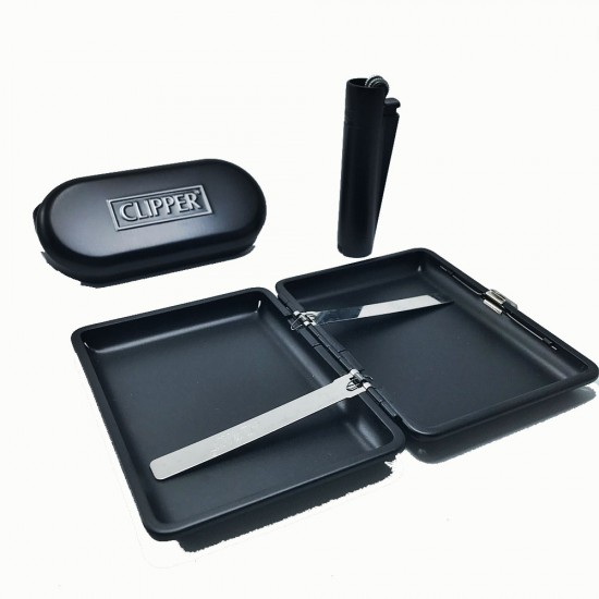 Metal Tabaka Clipper Çakmak Set