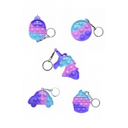 Pop It Push Bubble Fidget Popit Duyusal Stres Oyunu Anahtarlık 5li Set