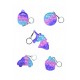 Pop It Push Bubble Fidget Popit Duyusal Stres Oyunu Anahtarlık 5li Set